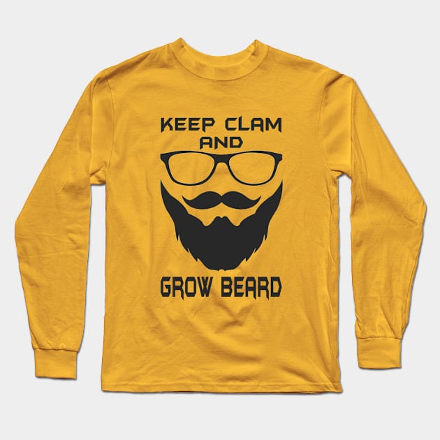 Grow Beard Long Sleeve T-Shirt by adityapatil27